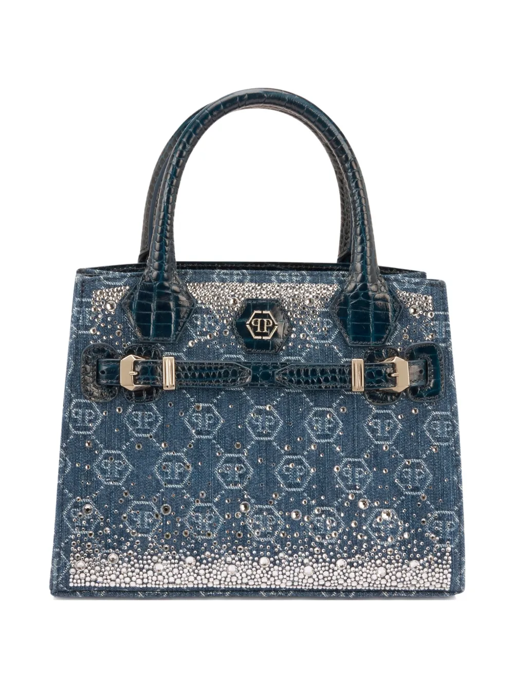 Philipp Plein Borsa tote piccola con logo - Blu