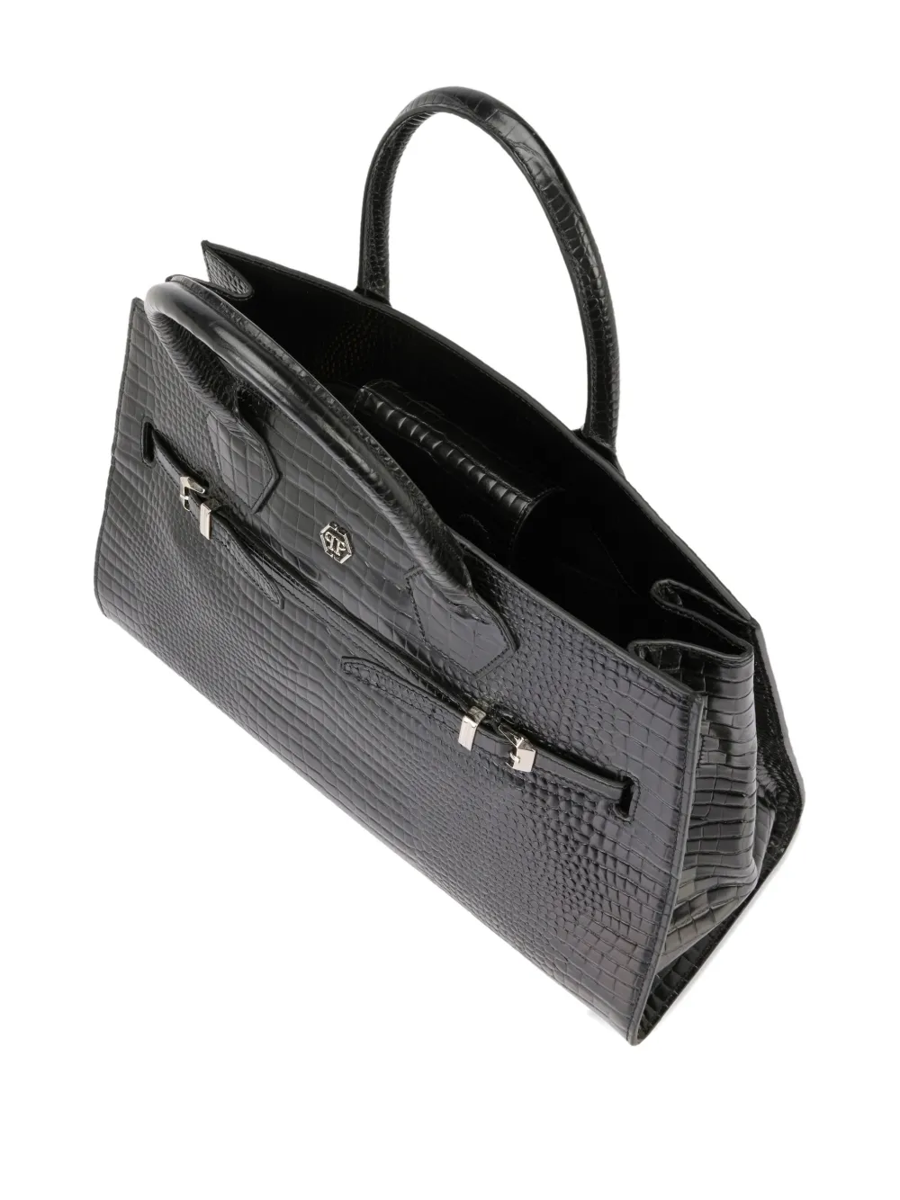 Philipp Plein Grote shopper met krokodillen-effect Zwart