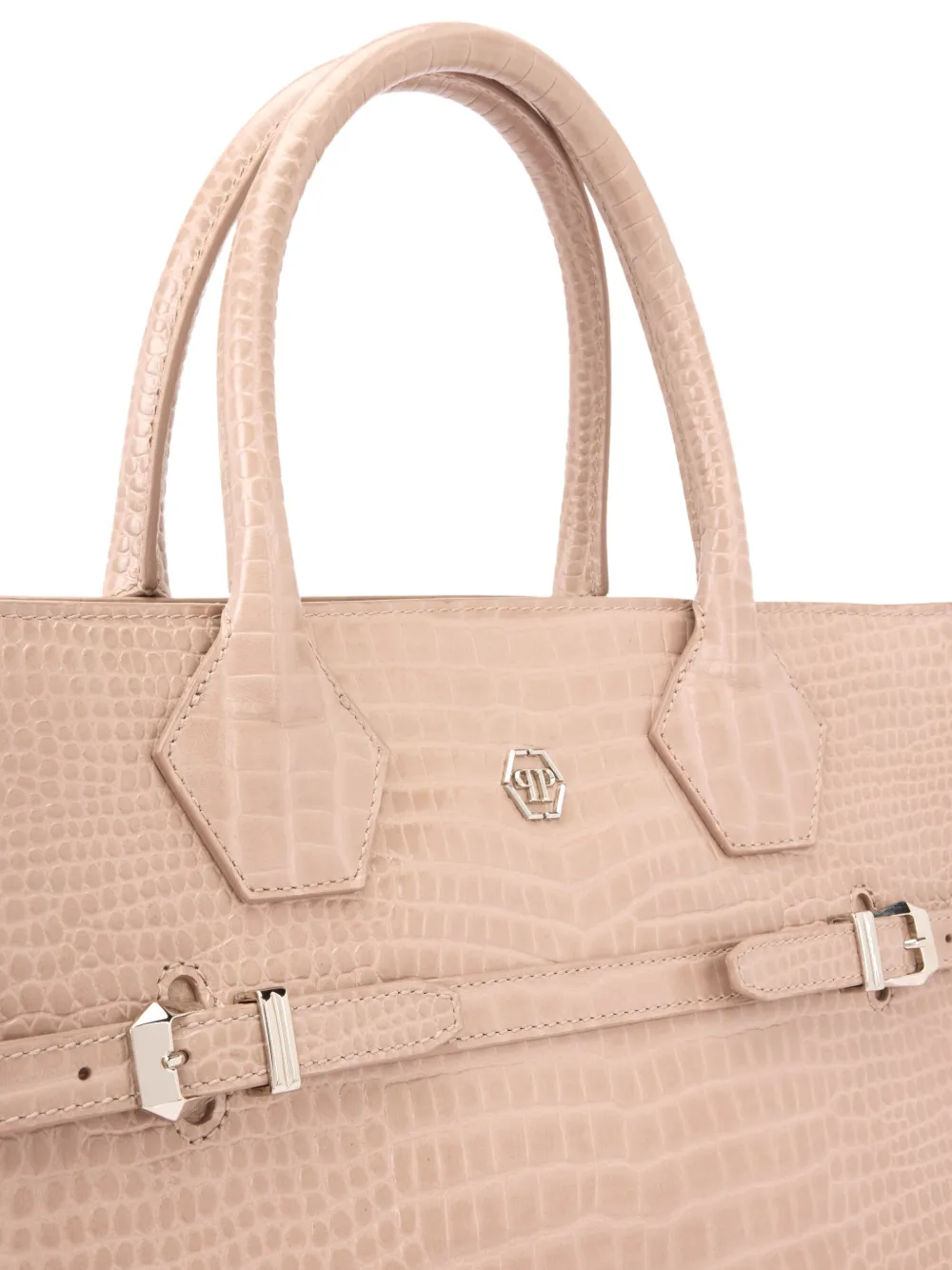 Philipp Plein Shopper met krokodillen-reliëf Beige