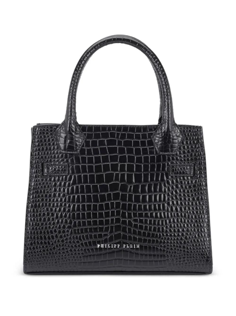 Philipp Plein Kleine shopper met krokodillen-effect en logo Zwart