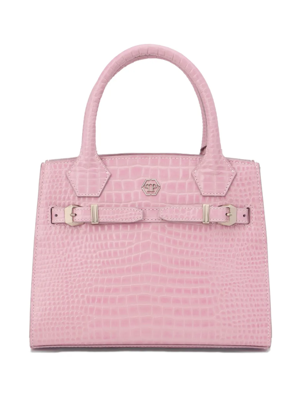 Philipp Plein Borsa tote piccola con effetto coccodrillo - Rosa