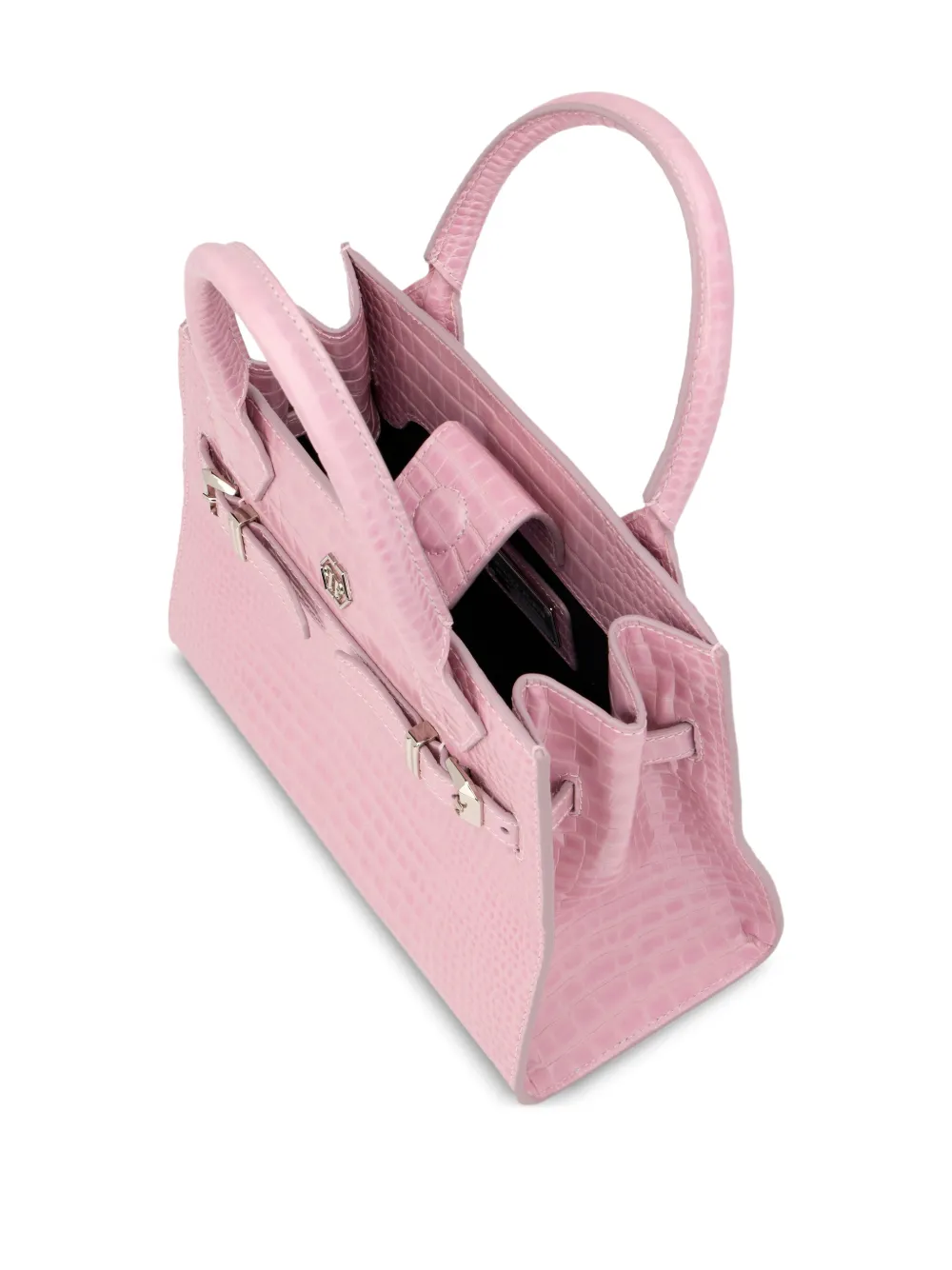  Philipp Plein Small Crocodile-effect Tote Bag - Pink 