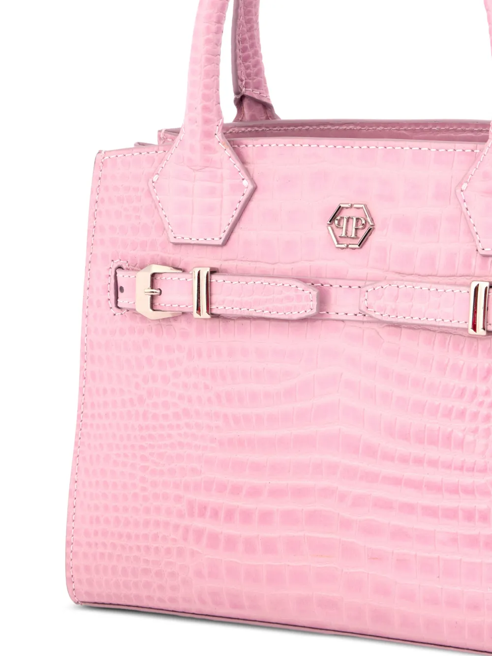 Philipp Plein Kleine shopper met krokodillen-effect Roze