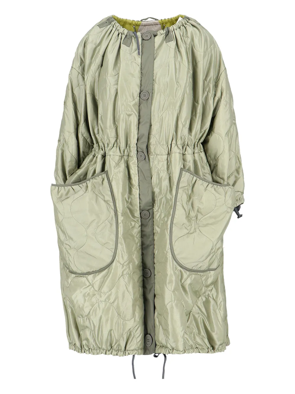 Marfa Stance Oatchwork Reversible Parachute Parka In Green