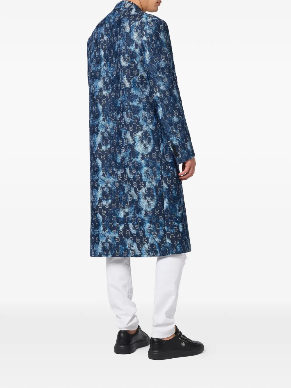 Philipp Plein Jas met jacquard en dubbele rij knopen Blauw