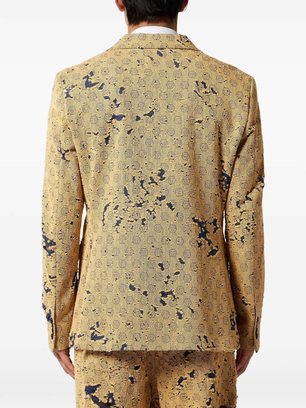 Philipp Plein Blazer met enkele rij knopen Beige