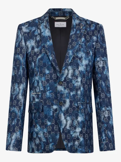 Philipp Plein blazer con monograma en jacquard