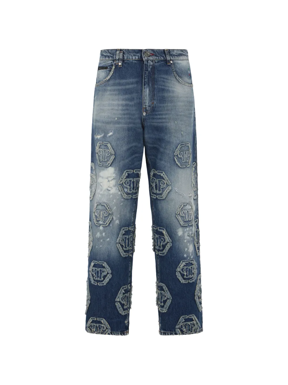 Philipp Plein monogram jeans - Blu