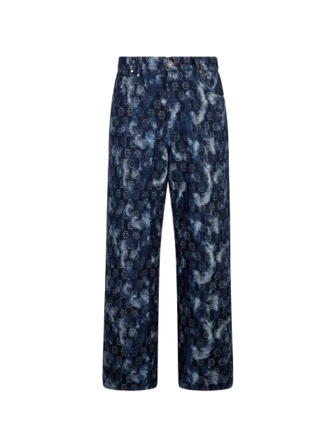 Philipp Plein monogram-pattern denim jeans
