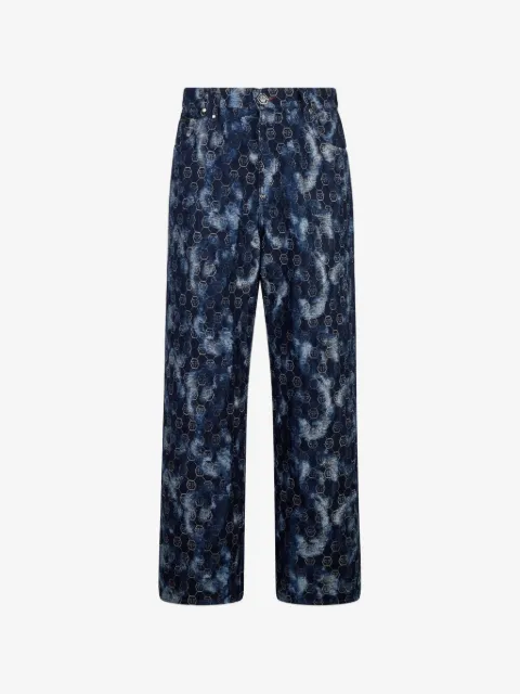 Philipp Plein monogram-pattern denim jeans