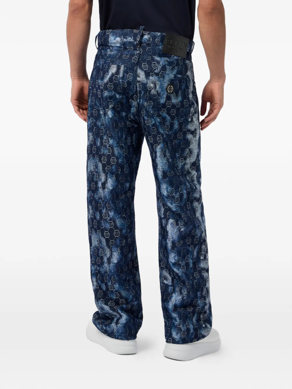 Philipp Plein Jeans met monogram-print Blauw