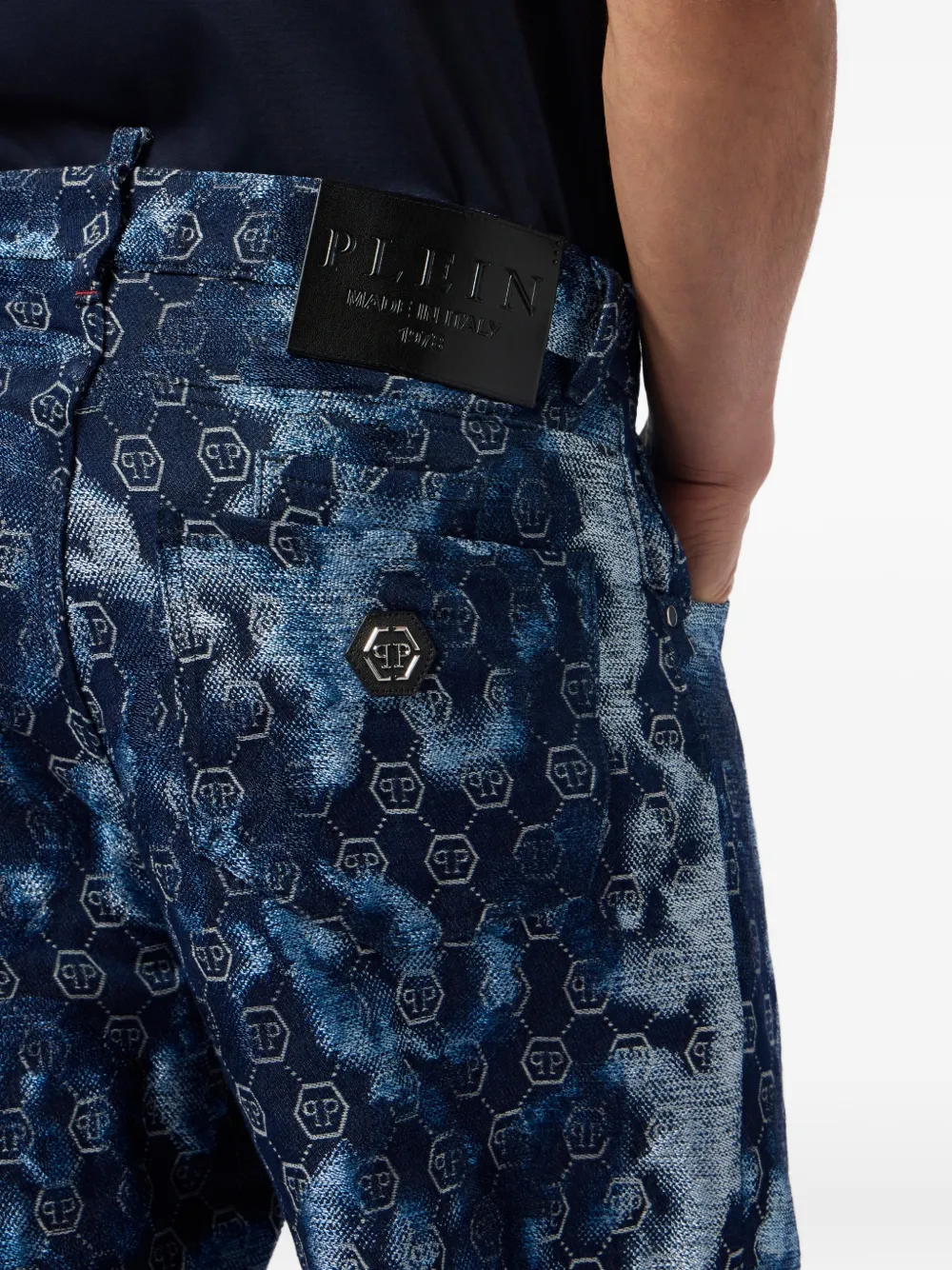 Philipp Plein Jeans met monogram-print Blauw