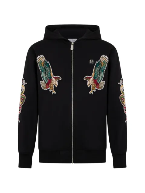 Philipp Plein patch-embellishment zip-up hoodie
