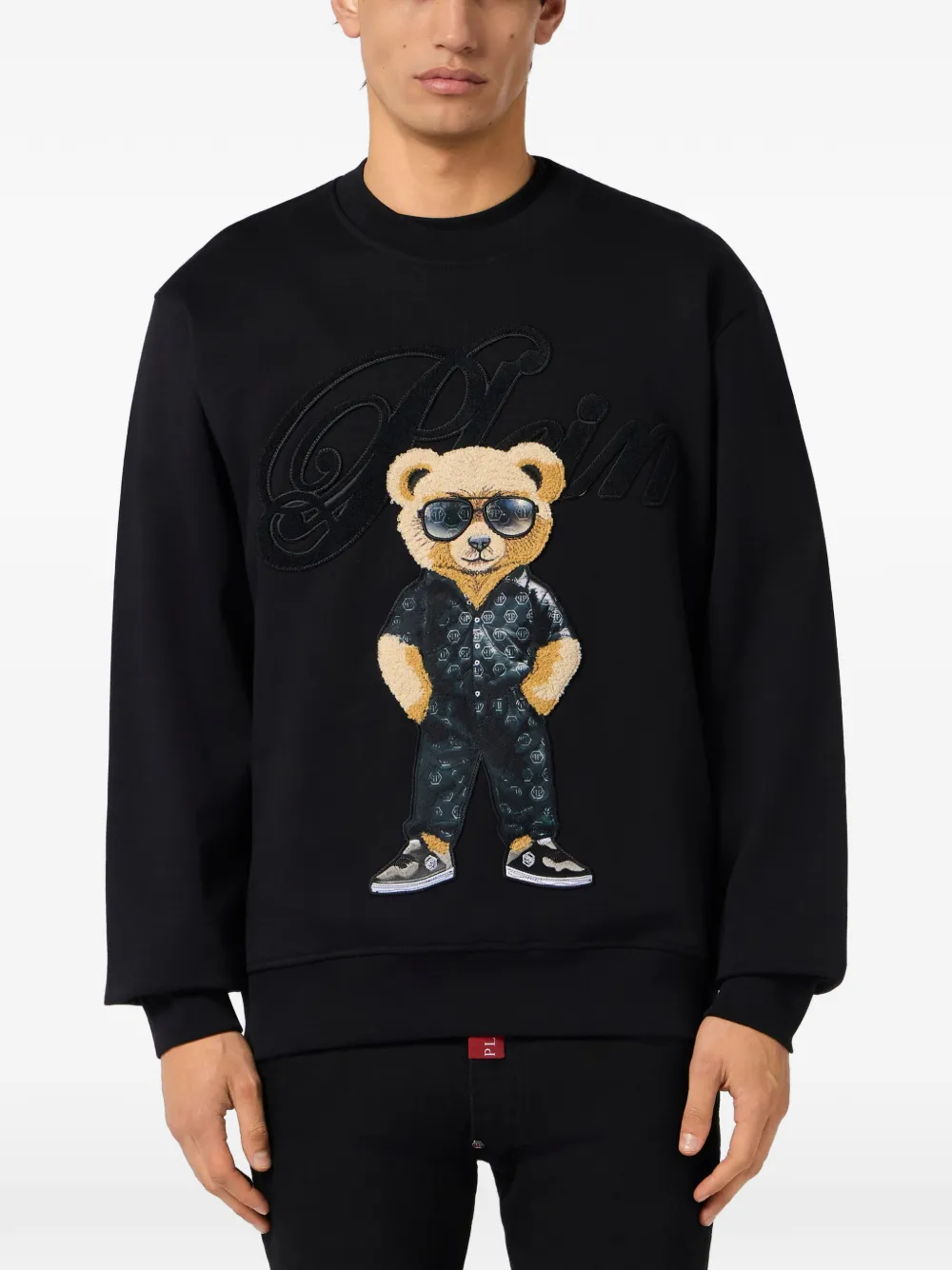 Philipp Plein Sweater met geborduurde teddybeer Zwart