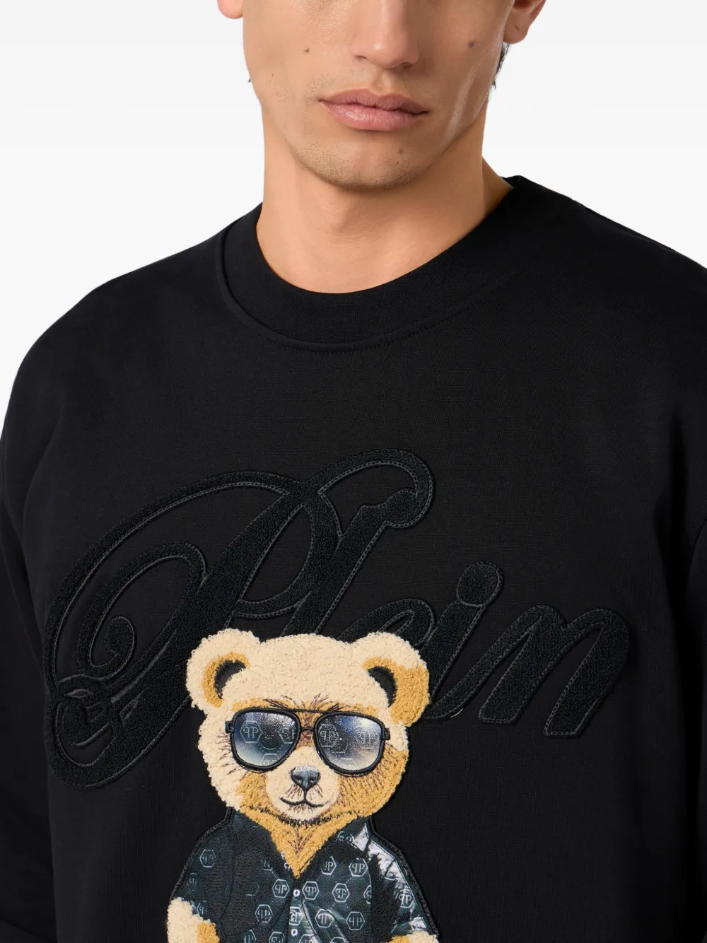 Philipp Plein Sweater met geborduurde teddybeer Zwart