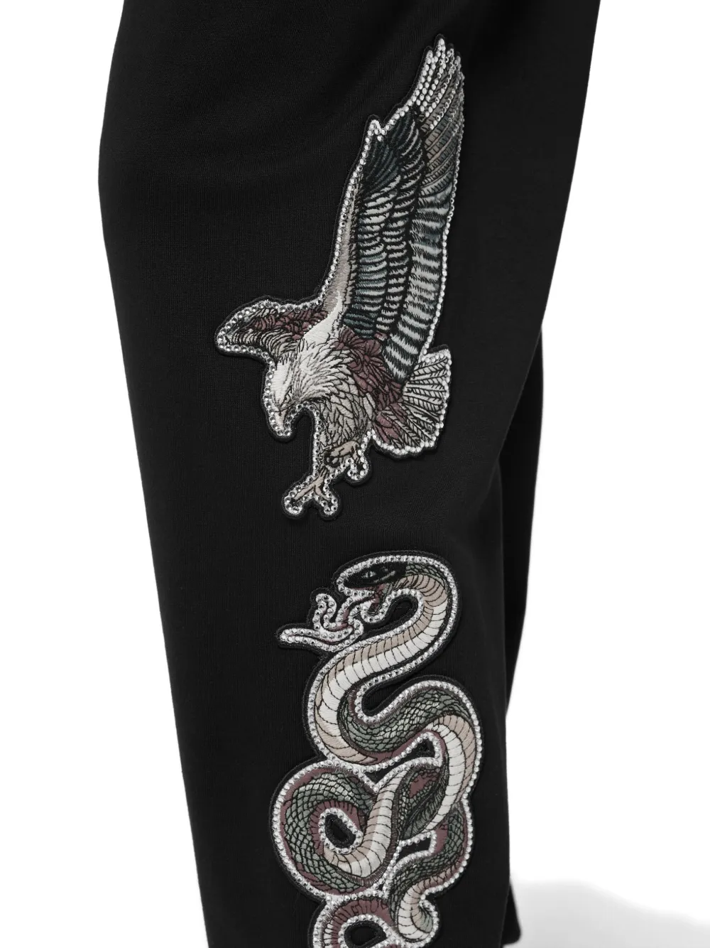 Philipp Plein Trainingsbroek met geborduurde patch Zwart