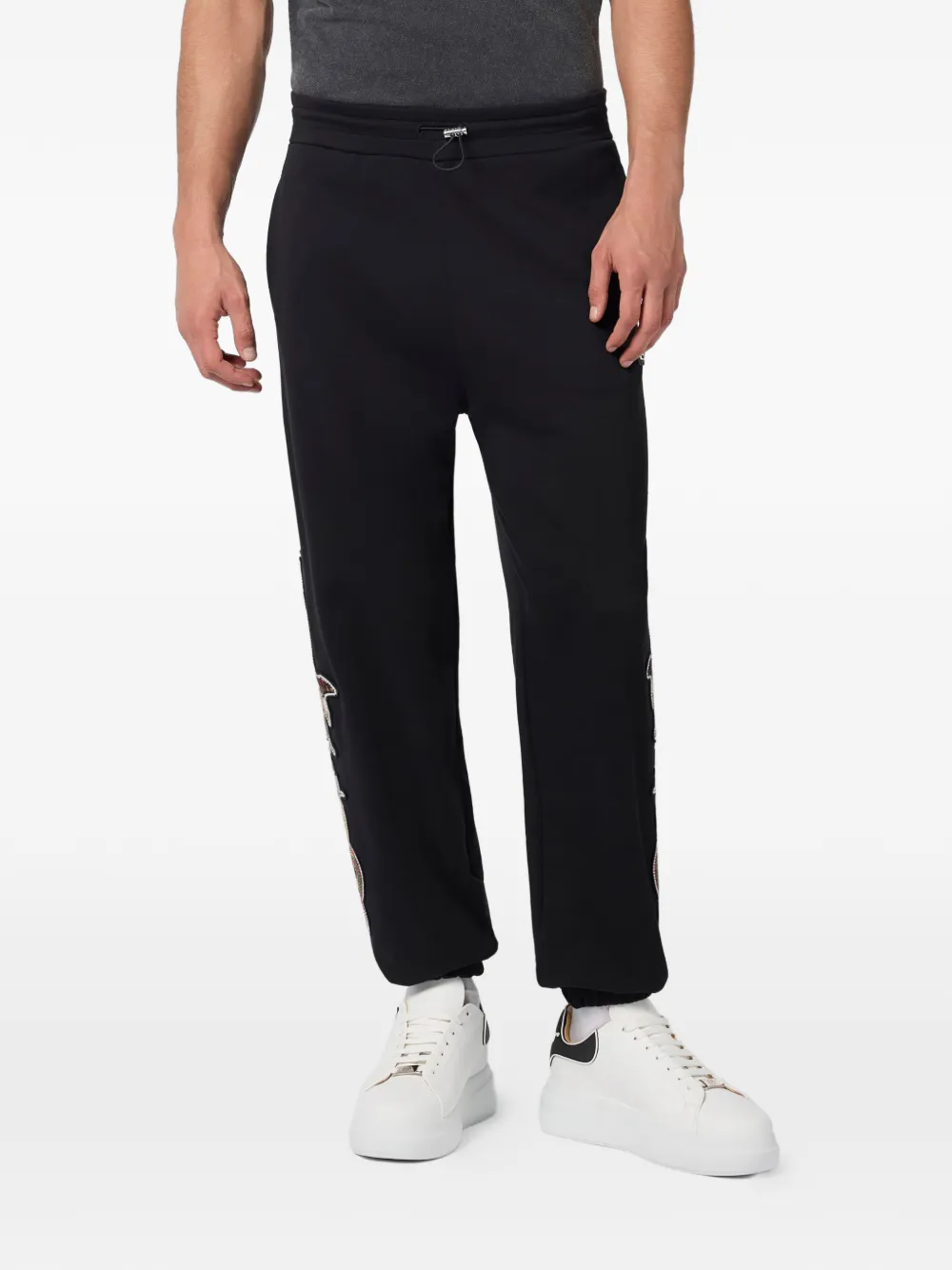 Philipp Plein Trainingsbroek met geborduurde patch Zwart