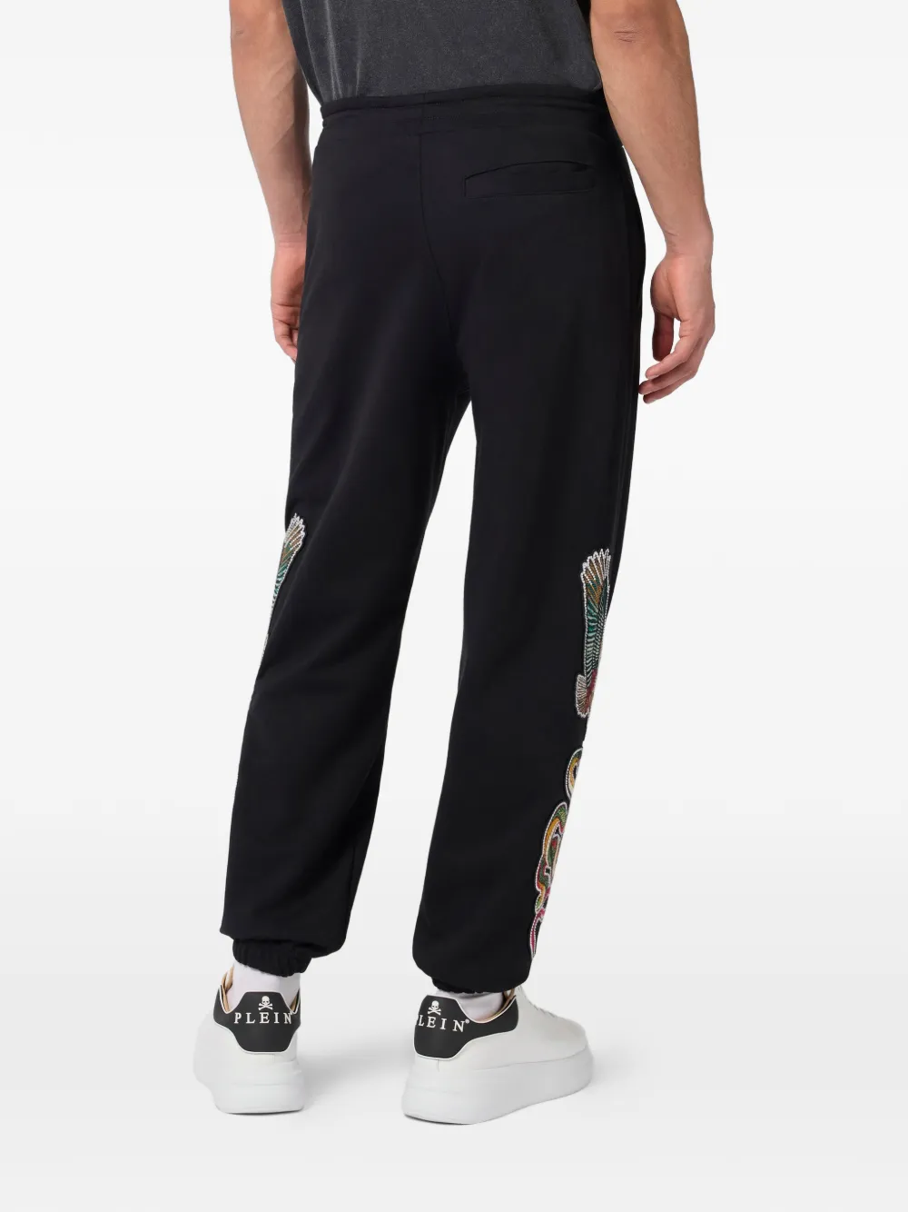 Philipp Plein Trainingsbroek met geborduurde patch Zwart