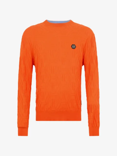 Philipp Plein jacquard round-neck monogram knitwear