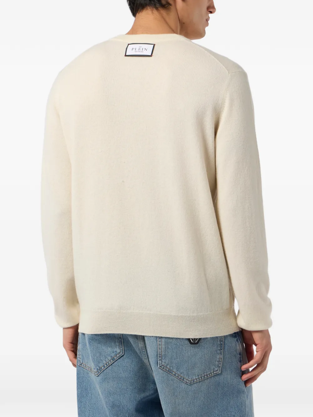 Philipp Plein Kasjmier trui met jacquard Beige