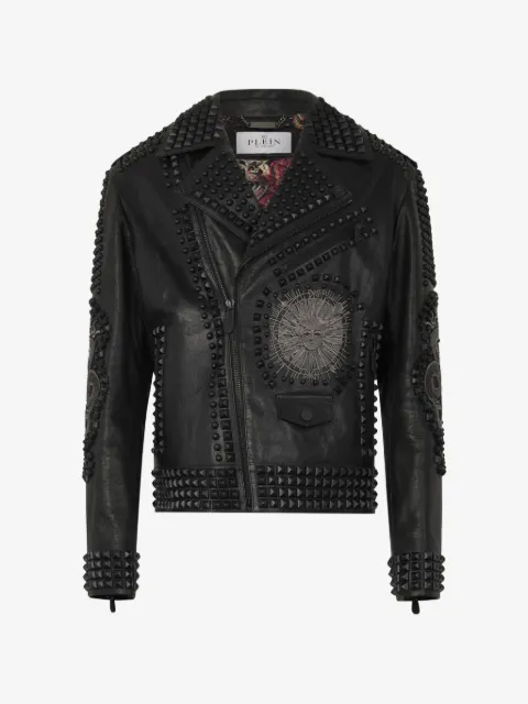 Philipp Plein chamarra biker bordada