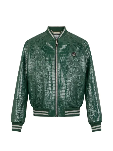 Philipp Plein leather bomber jacket