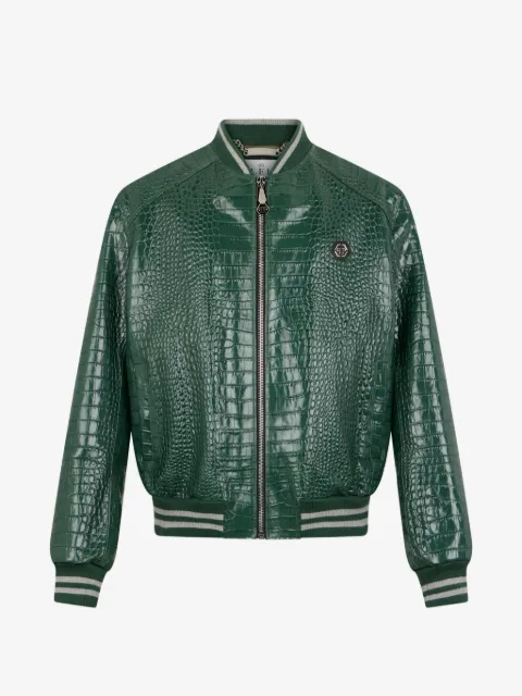 Philipp Plein chamarra bomber de piel