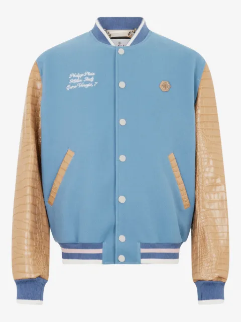 Philipp Plein blue bomber jacket