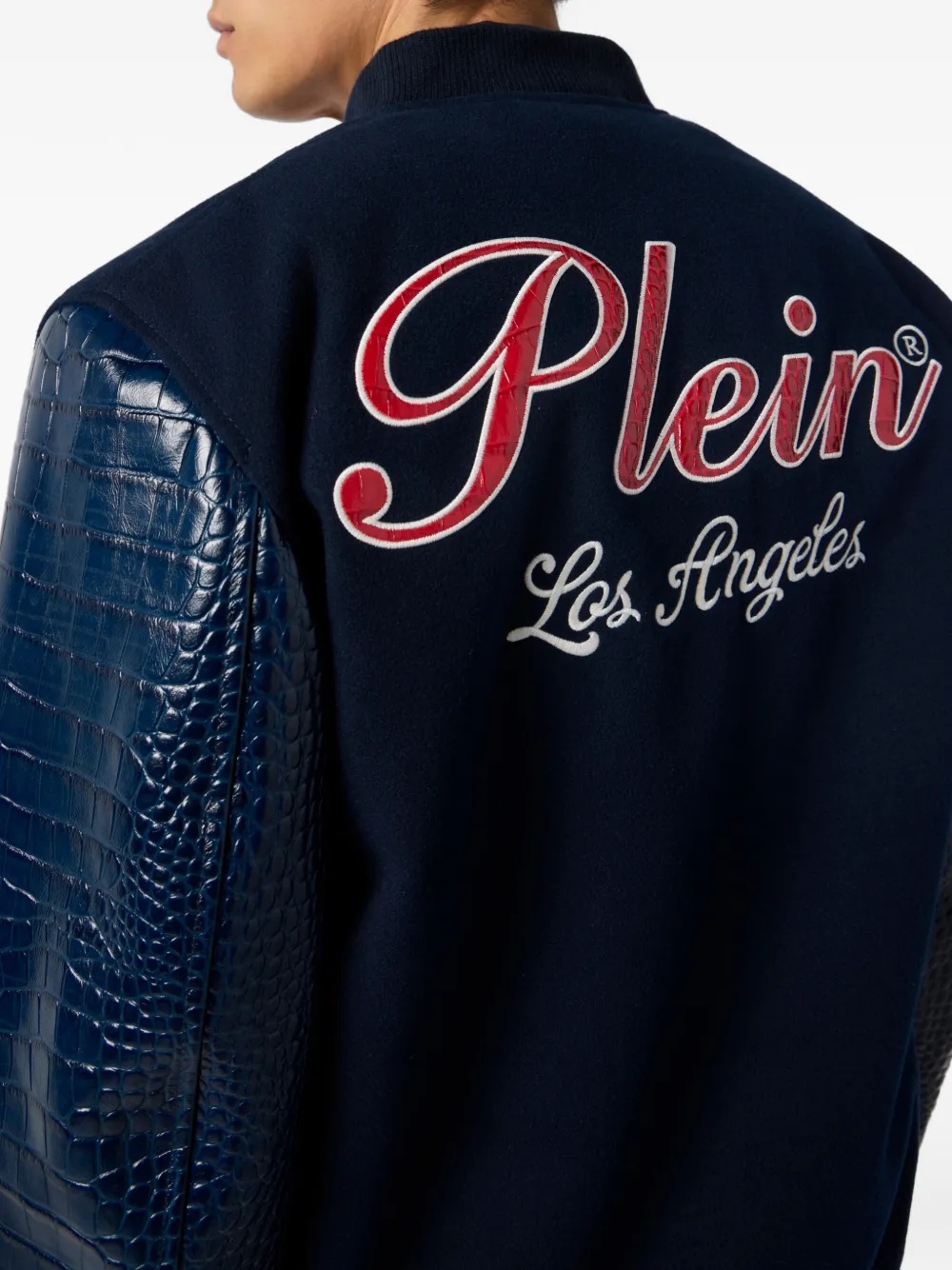 Philipp Plein Bomberjack met logodetail Blauw