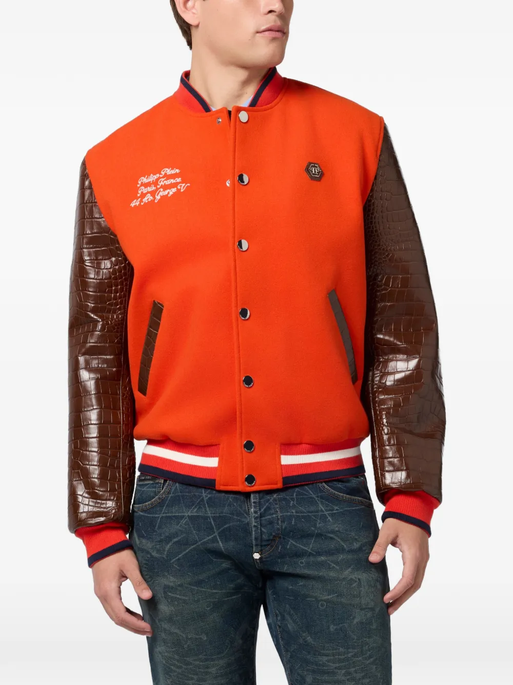 Philipp Plein Bomberjack met logodetail Oranje