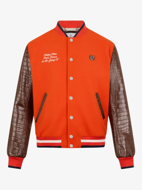 Philipp Plein logo-detail bomber jacket
