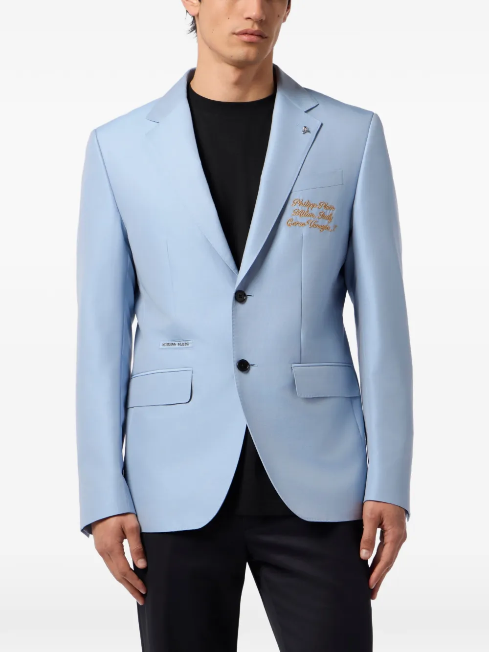  Philipp Plein Long-sleeve Buttoned Blazer - Blue 