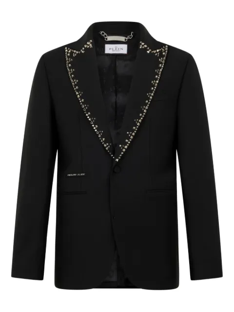 Philipp Plein blazer med nitteudsmykket revers