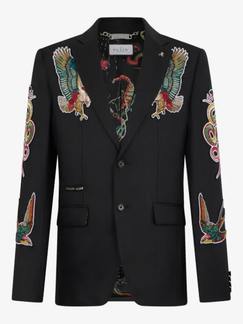 Philipp Plein Gigolo fit blazer tattoo embroidery