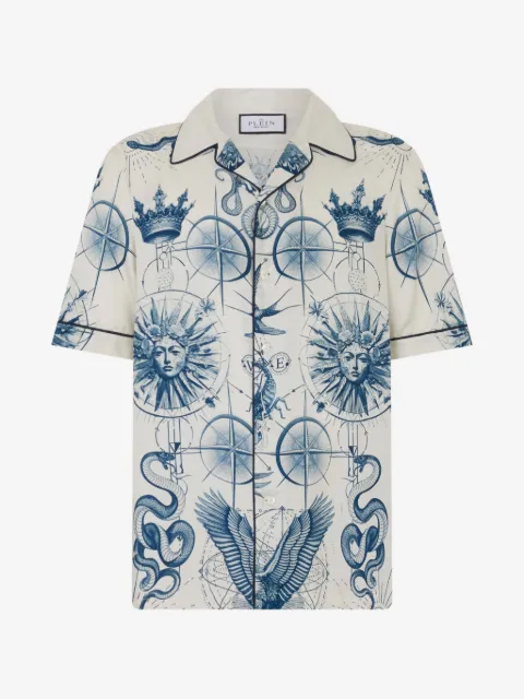 Philipp Plein camisa de seda estampada