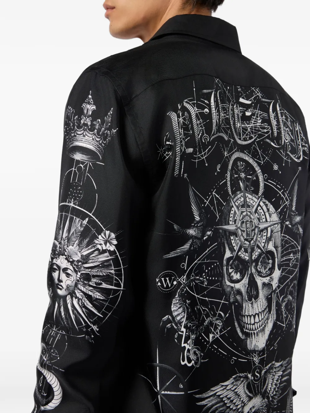 Philipp Plein Overhemd met print Zwart