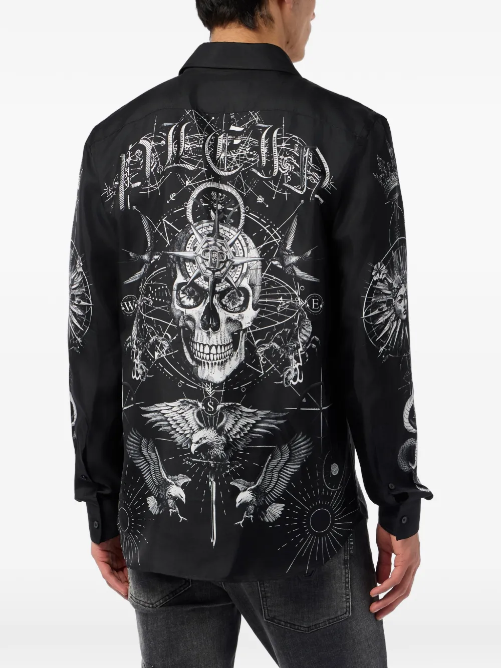 Philipp Plein Overhemd met print Zwart