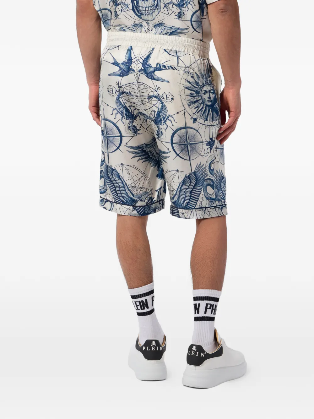 Philipp Plein Shorts met print Wit