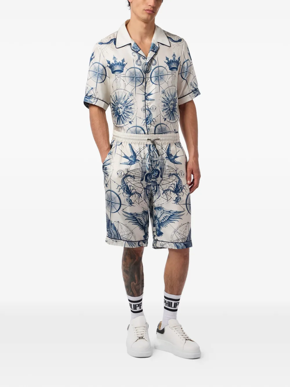  Philipp Plein Printed Shorts - White 