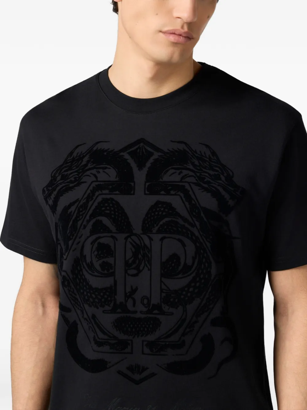 Philipp Plein T-shirt met ronde hals Zwart
