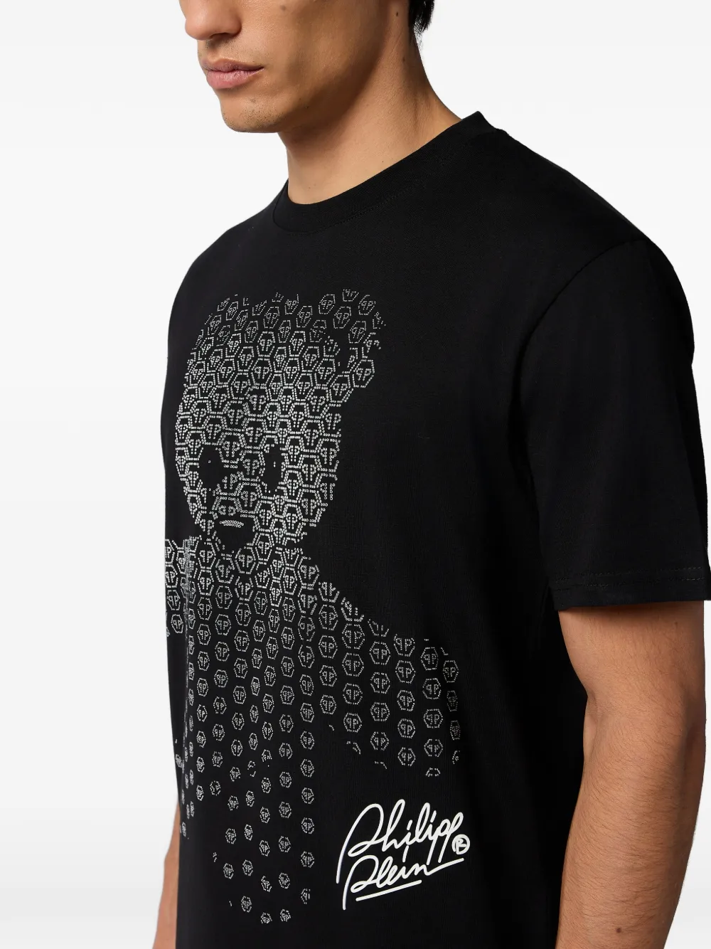 Philipp Plein T-shirt met stras Zwart