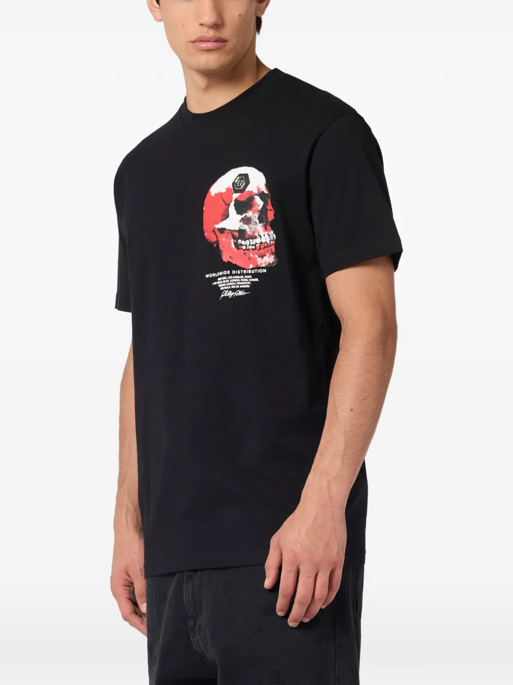 Philipp Plein printed round-neck T-shirt - Zwart