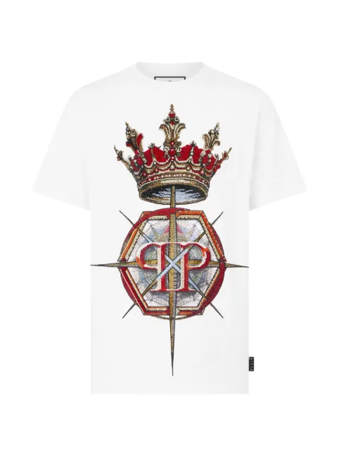 Philipp Plein rhinestone crown-print T-shirt