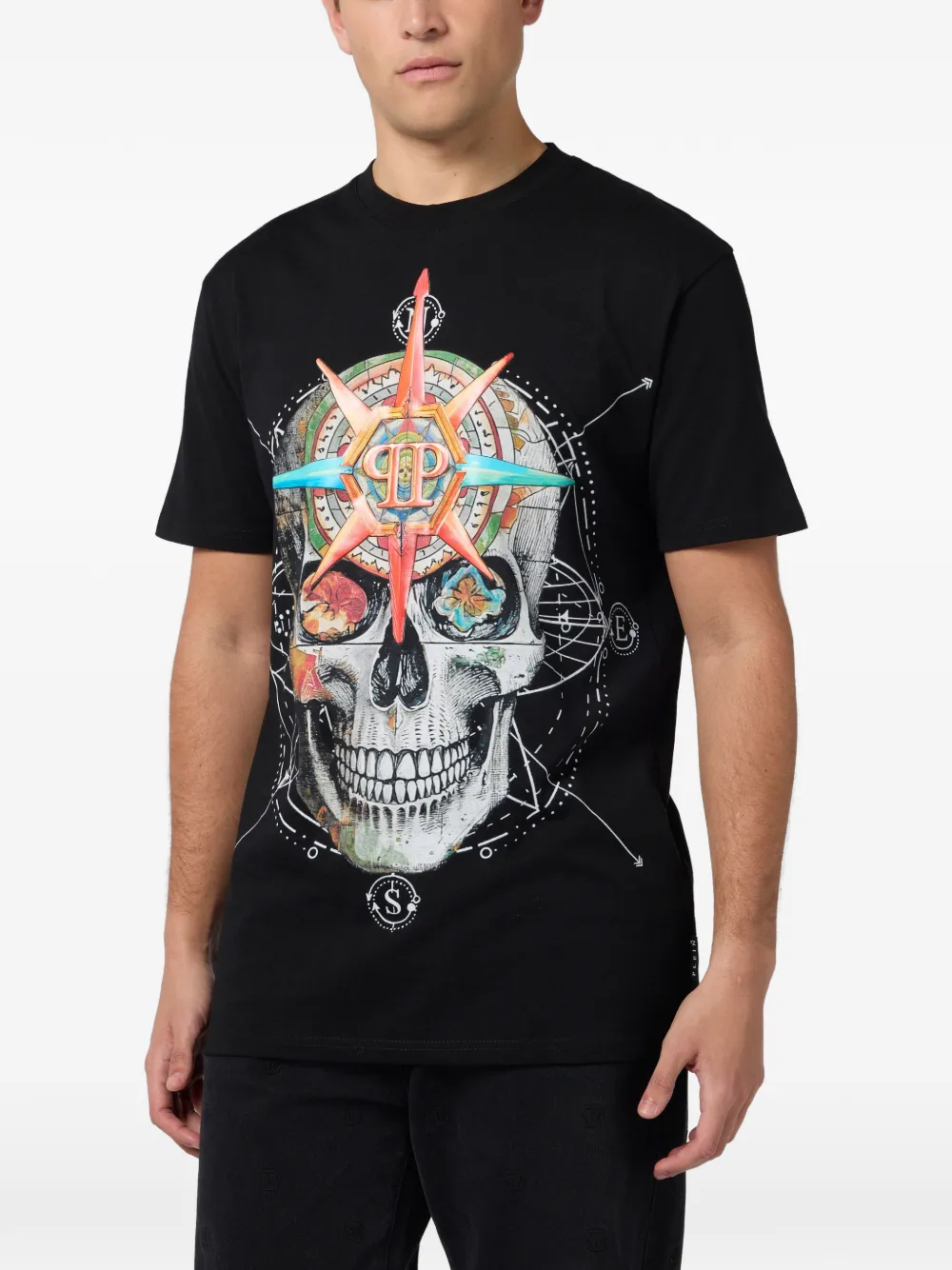 Philipp Plein skull graphic T-shirt - Zwart