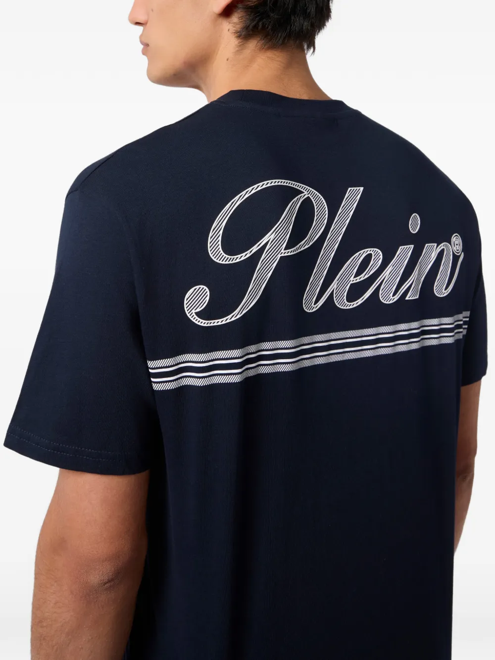 Philipp Plein T-shirt met logopatch Blauw