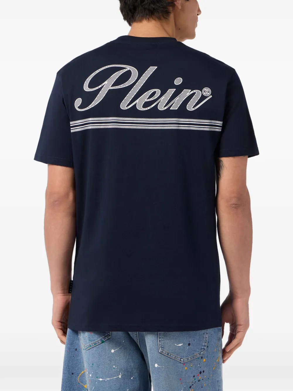 Philipp Plein T-shirt met logopatch Blauw