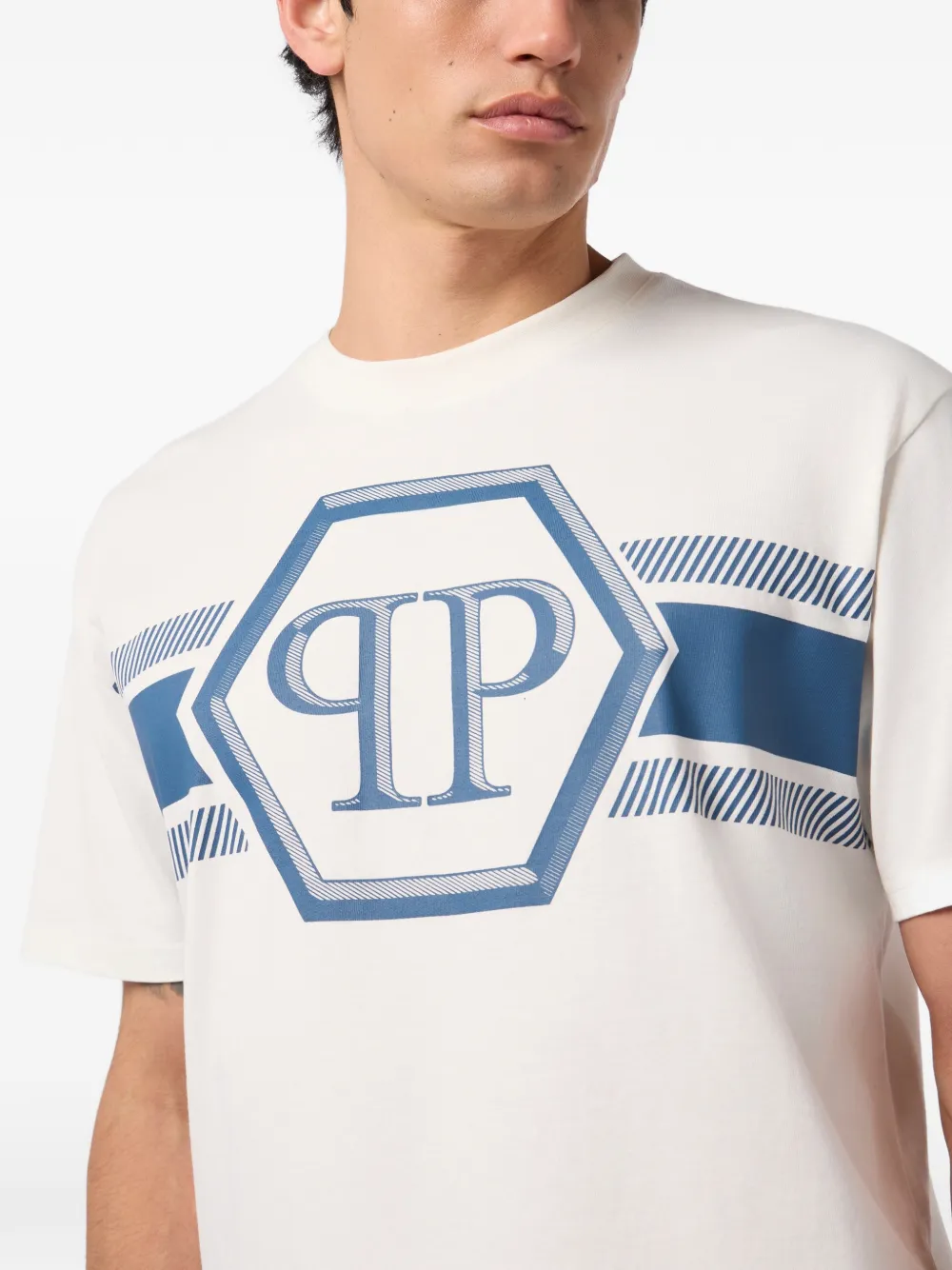 Philipp Plein T-shirt met logopatch Beige
