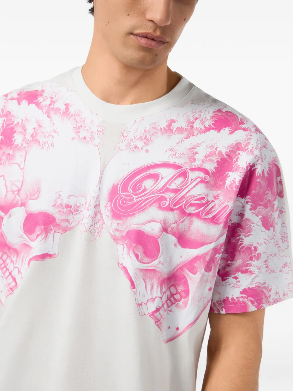 Philipp Plein T-shirt met doodskopprint Wit