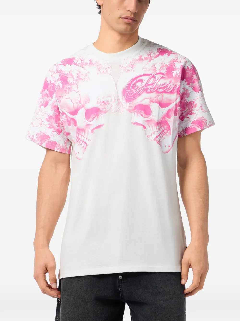 Philipp Plein T-shirt met doodskopprint Wit