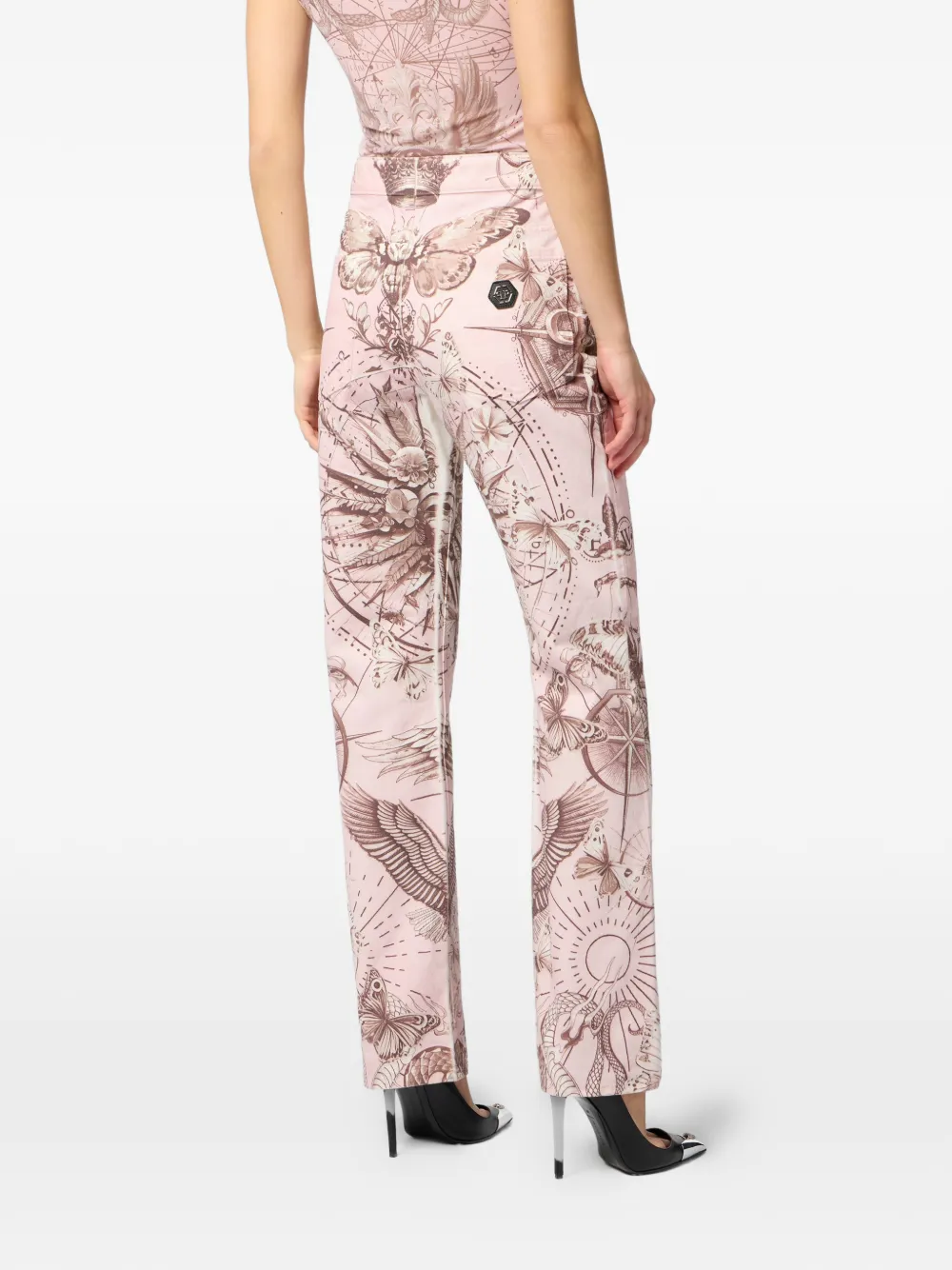 Philipp Plein Jeans met vlinderprint Roze
